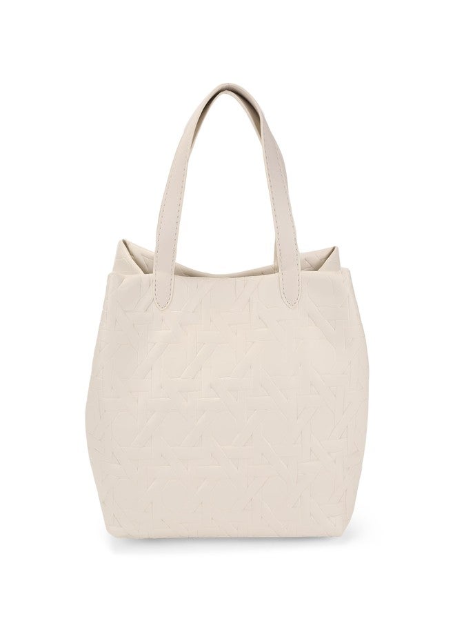 Metro Women's Off/White Woven Satchel Bags(66-653) - Image 4